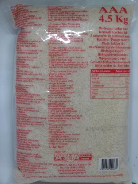 Royal Thai 100% Langkörniger Jasmin Reis, Nettogewicht 4,5kg